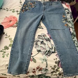18w jeans with embroidered